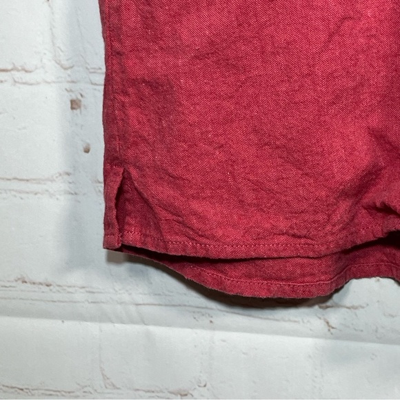 Eddie Bauer Womens Linen Button Up Blouse Top Size XXL Salmon Cap Sleeve - Picture 14 of 15